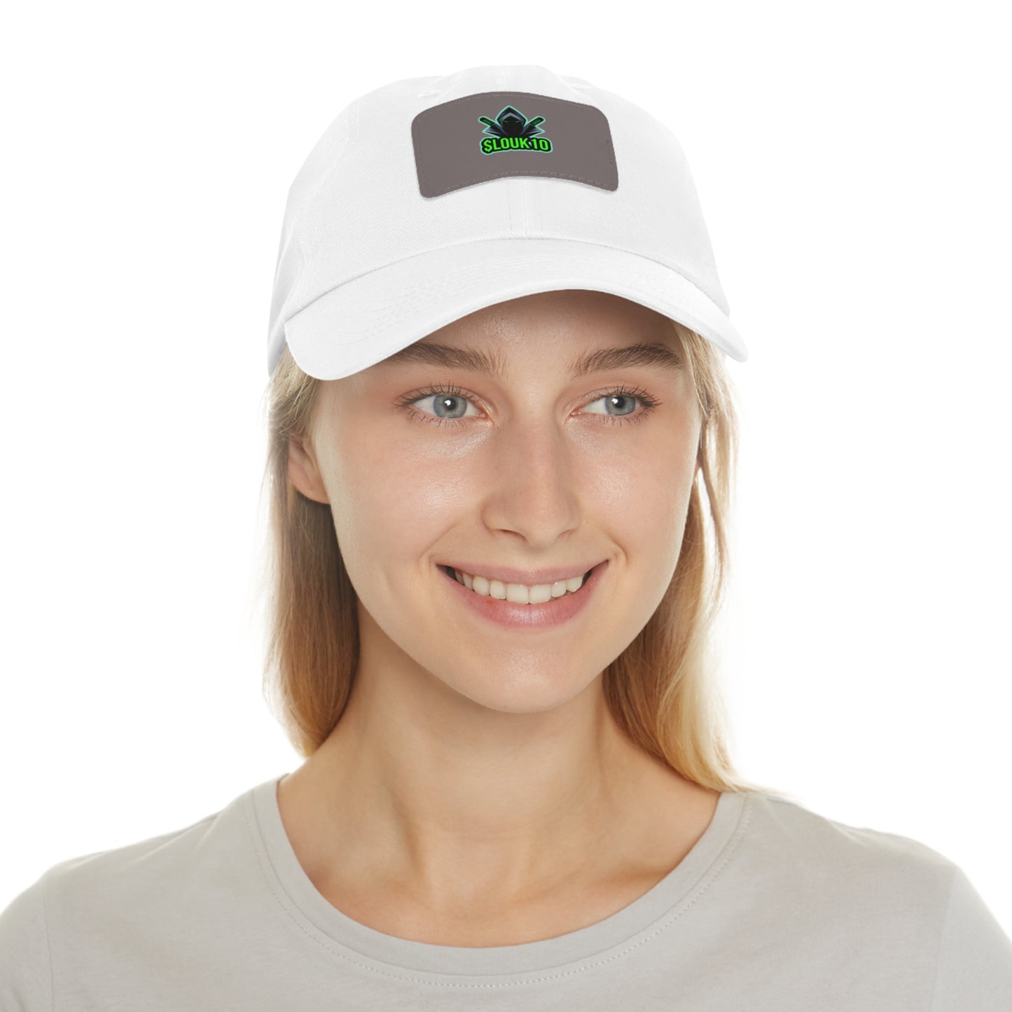 Slouk10 Dad Hat with Leather Patch (Rectangle)