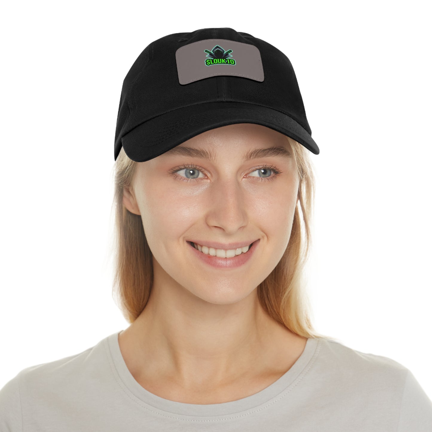 Slouk10 Dad Hat with Leather Patch (Rectangle)
