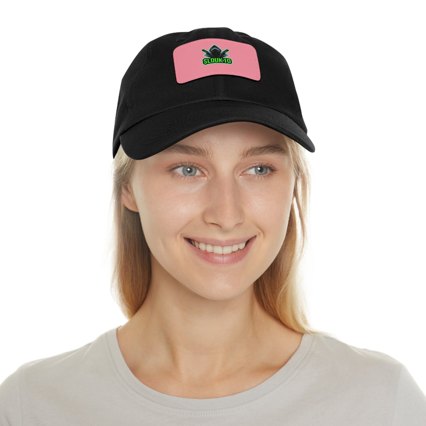 Slouk10 Dad Hat with Leather Patch (Rectangle)