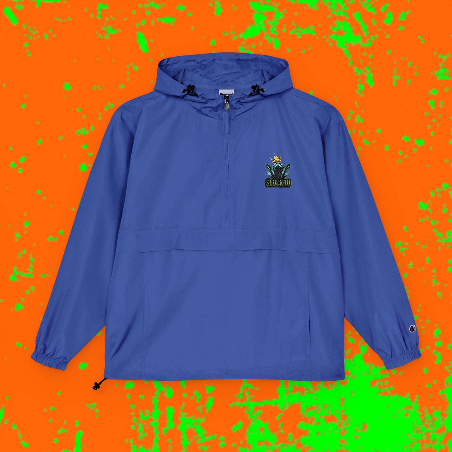 King Slouk Champion Vibrant Packable Anorak Jacket – Unisex Outdoor Essential, Lightweight Windbreaker, Perfect for Travel, Festivals, and Everyday Adventures