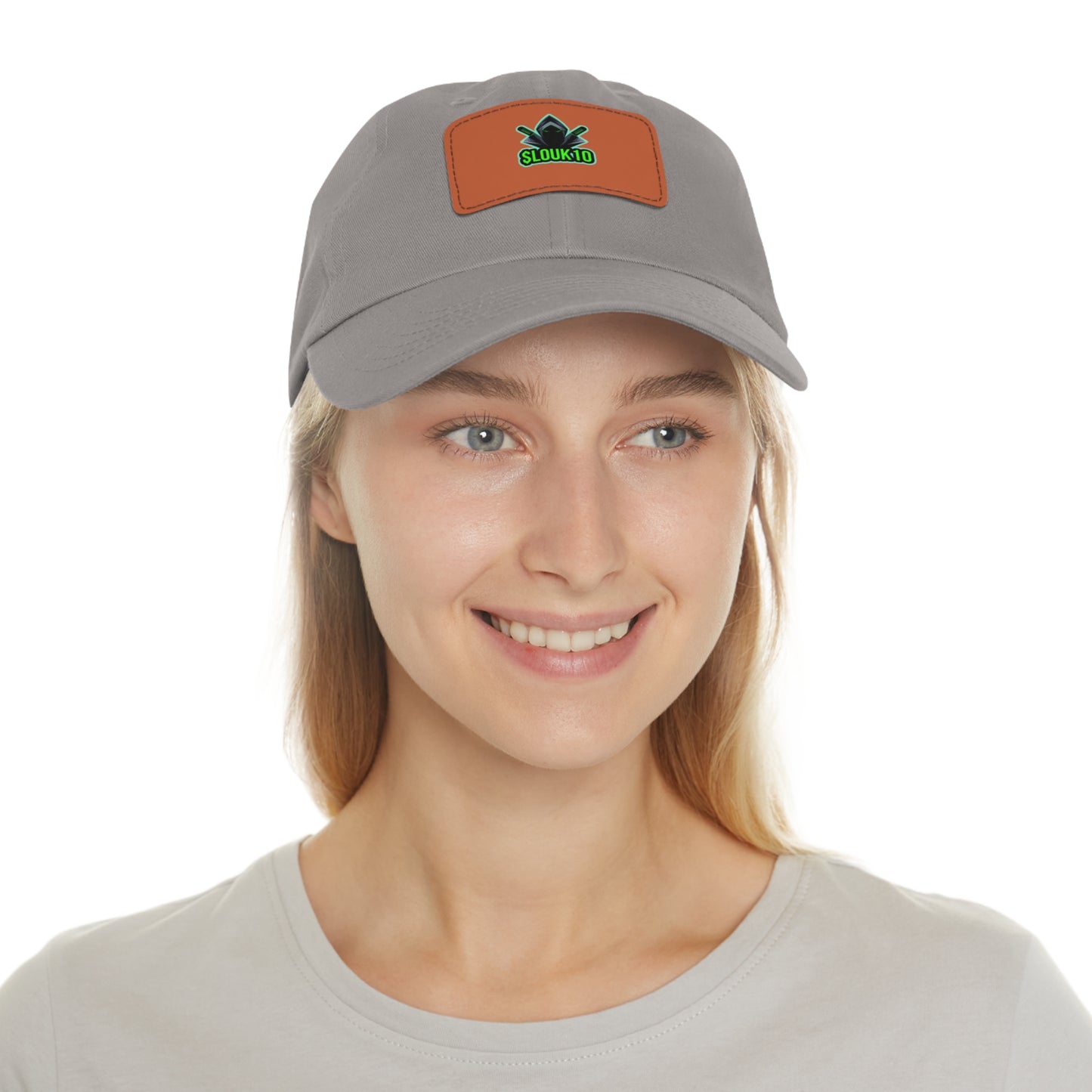 Slouk10 Dad Hat with Leather Patch (Rectangle)