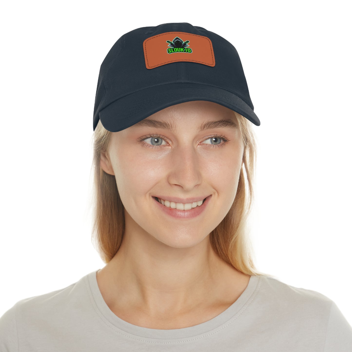 Slouk10 Dad Hat with Leather Patch (Rectangle)