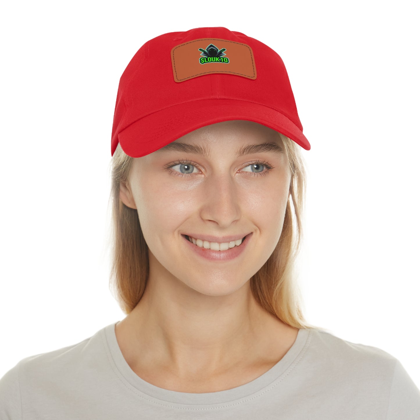 Slouk10 Dad Hat with Leather Patch (Rectangle)