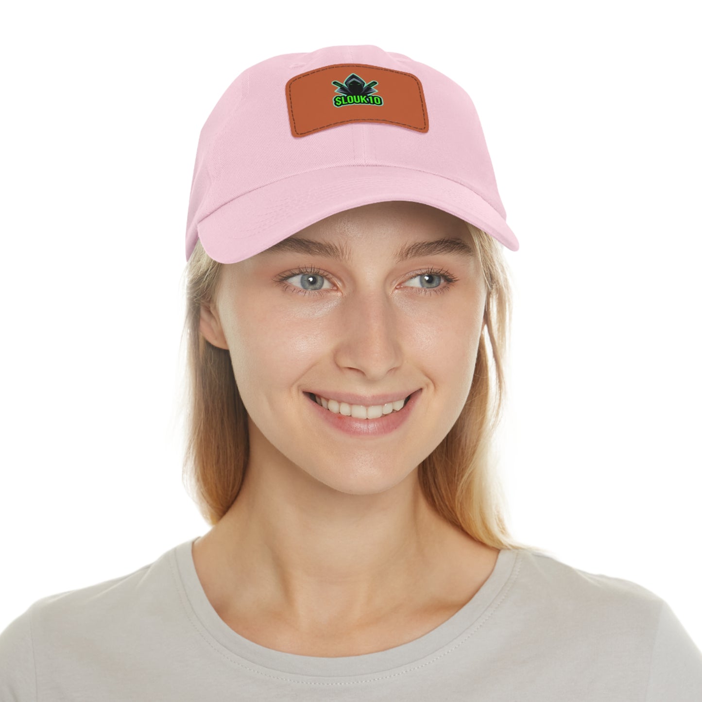 Slouk10 Dad Hat with Leather Patch (Rectangle)