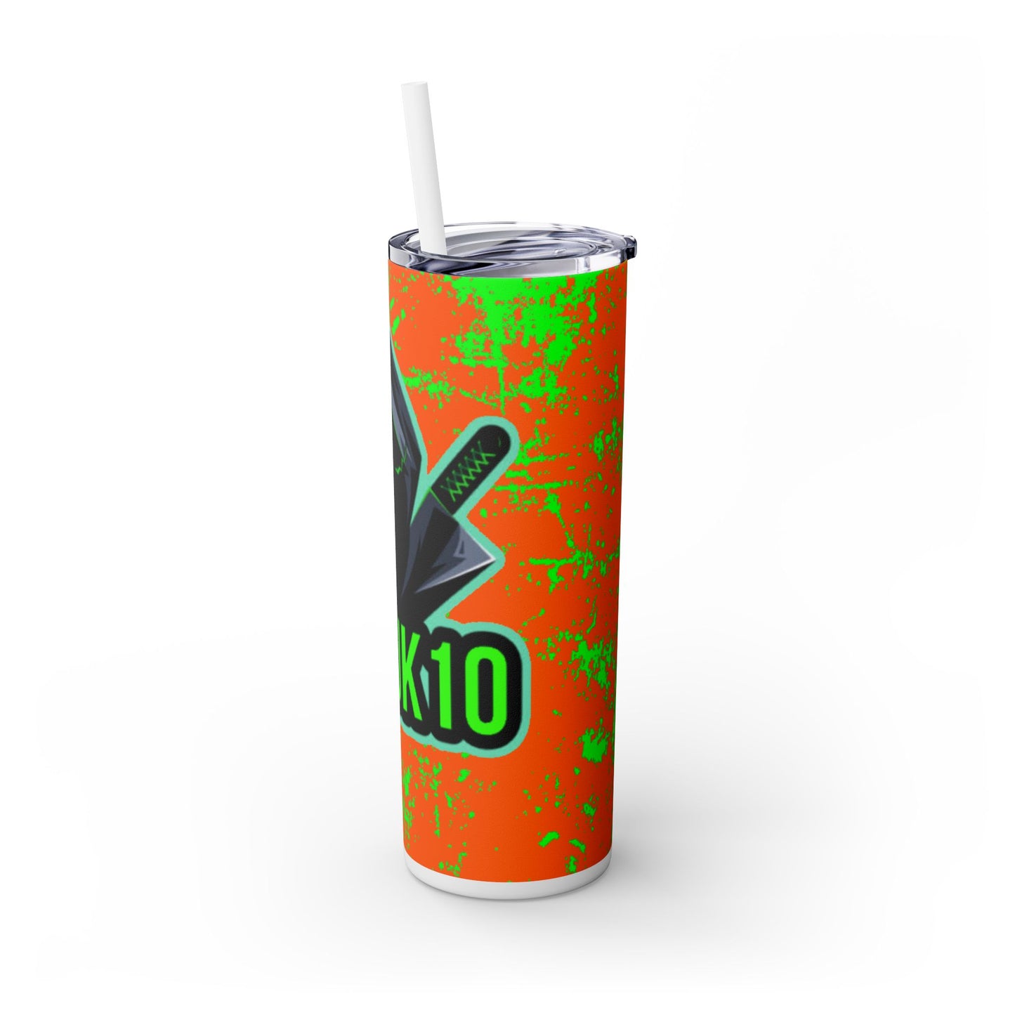 Slouk10 Skinny Tumbler with Straw, 20oz