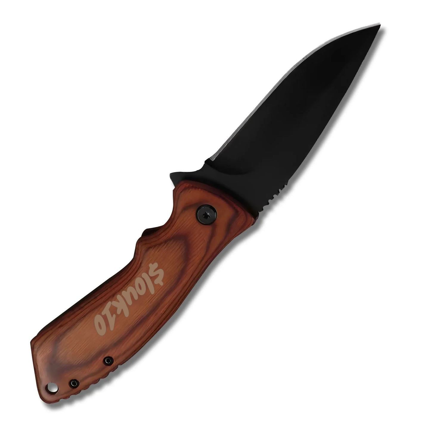 slouk10 Personalized Engraved Camping Steel Knife Pocket Folding Knife for Men for Father