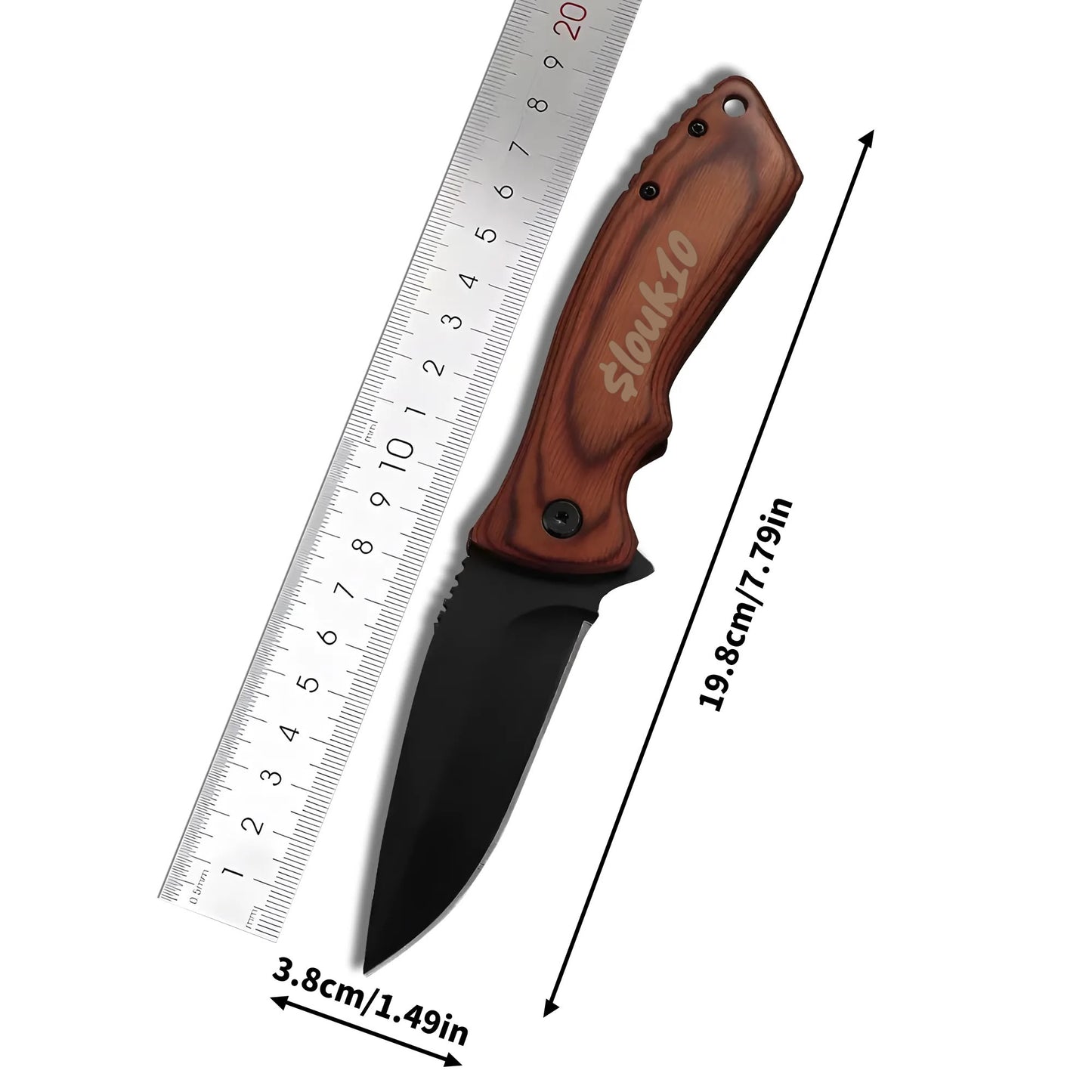 slouk10 Personalized Engraved Camping Steel Knife Pocket Folding Knife for Men for Father