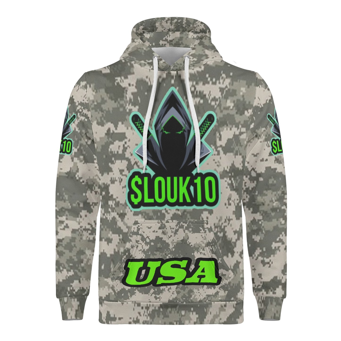 Slouk10s ARMY camo Mens All Over Print Warm Velvets Pair Of Hoodie