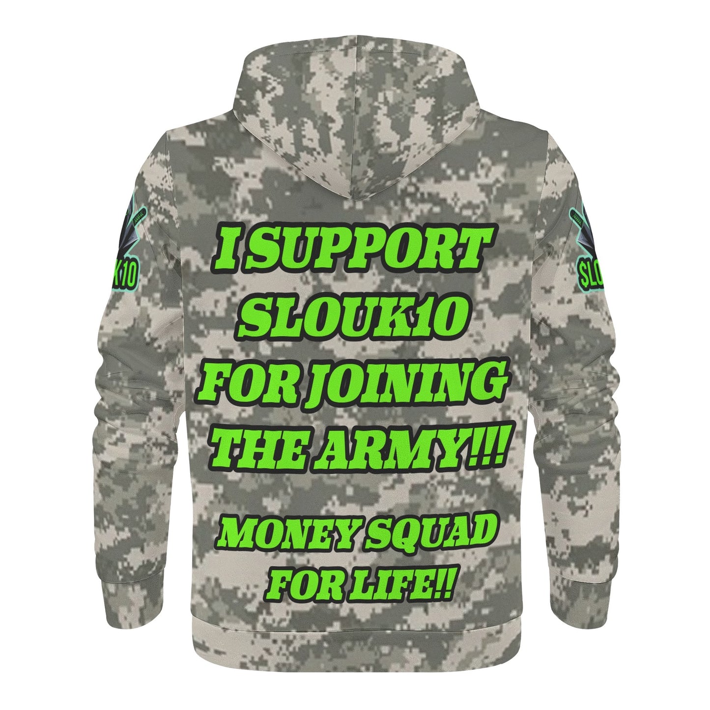 Slouk10s ARMY camo Mens All Over Print Warm Velvets Pair Of Hoodie