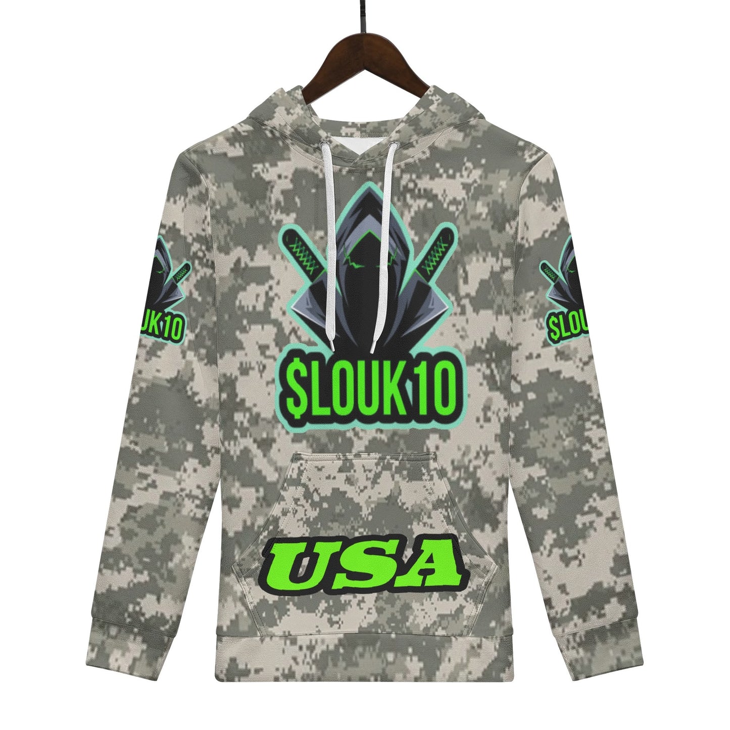 Slouk10s ARMY camo Mens All Over Print Warm Velvets Pair Of Hoodie