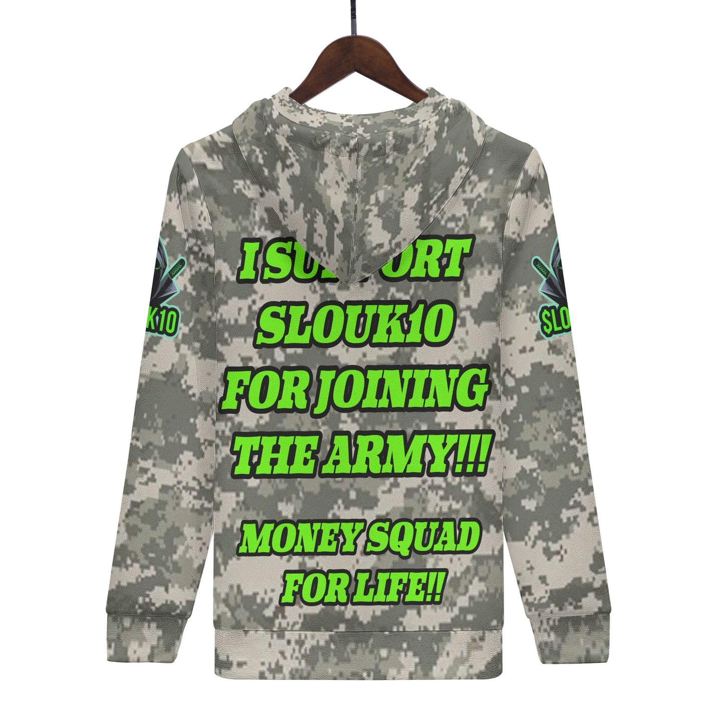 Slouk10s ARMY camo Mens All Over Print Warm Velvets Pair Of Hoodie