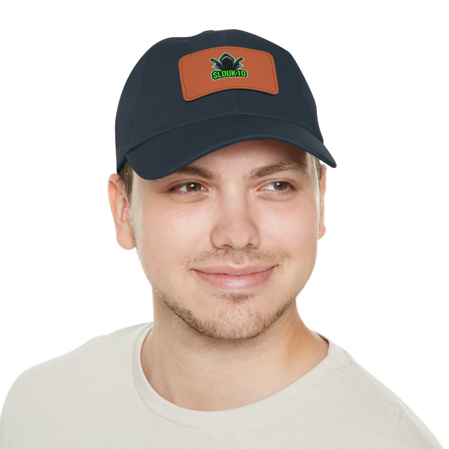 Slouk10 Dad Hat with Leather Patch (Rectangle)