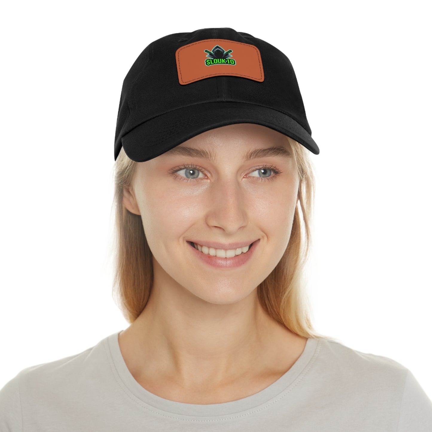 Slouk10 Dad Hat with Leather Patch (Rectangle)