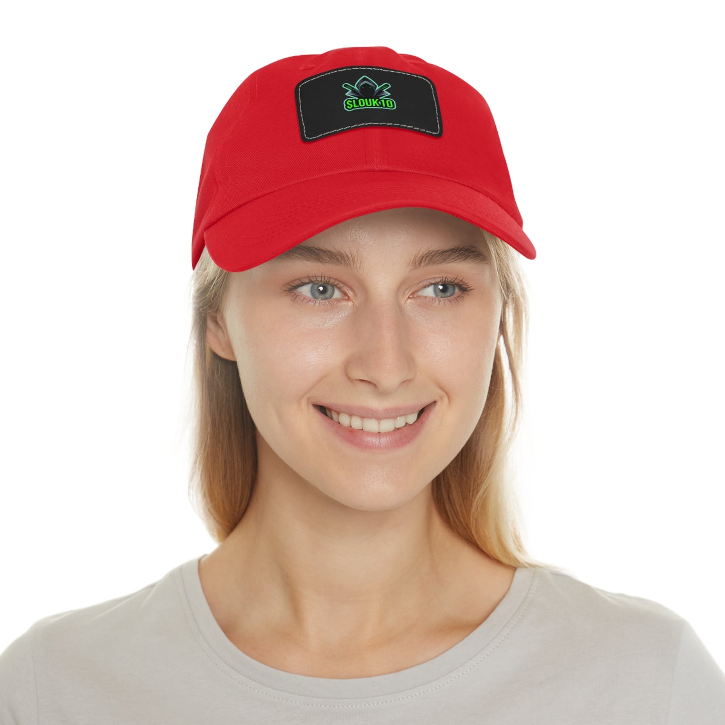Slouk10 Dad Hat with Leather Patch (Rectangle)