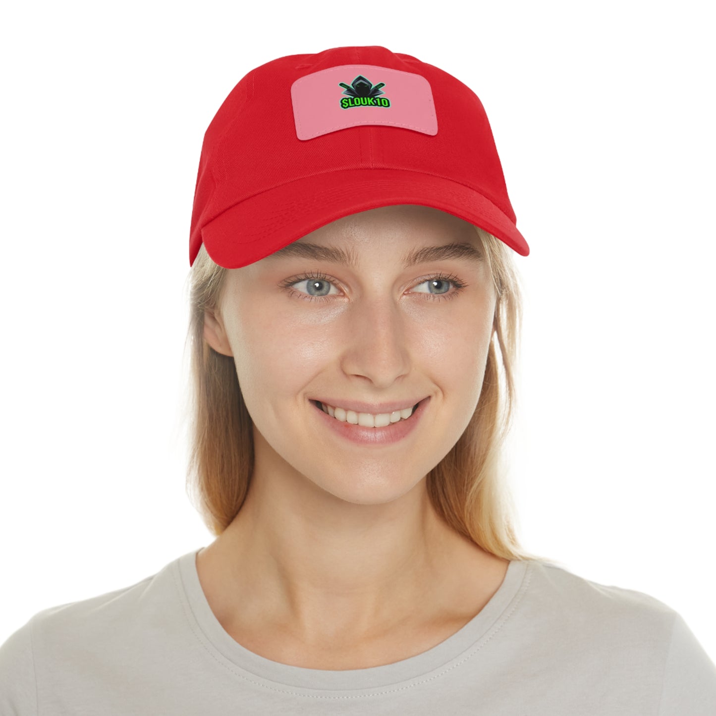 Slouk10 Dad Hat with Leather Patch (Rectangle)