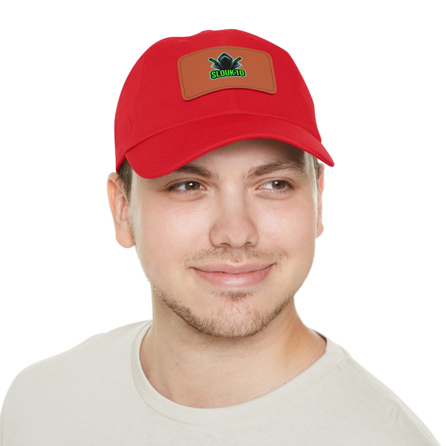 Slouk10 Dad Hat with Leather Patch (Rectangle)