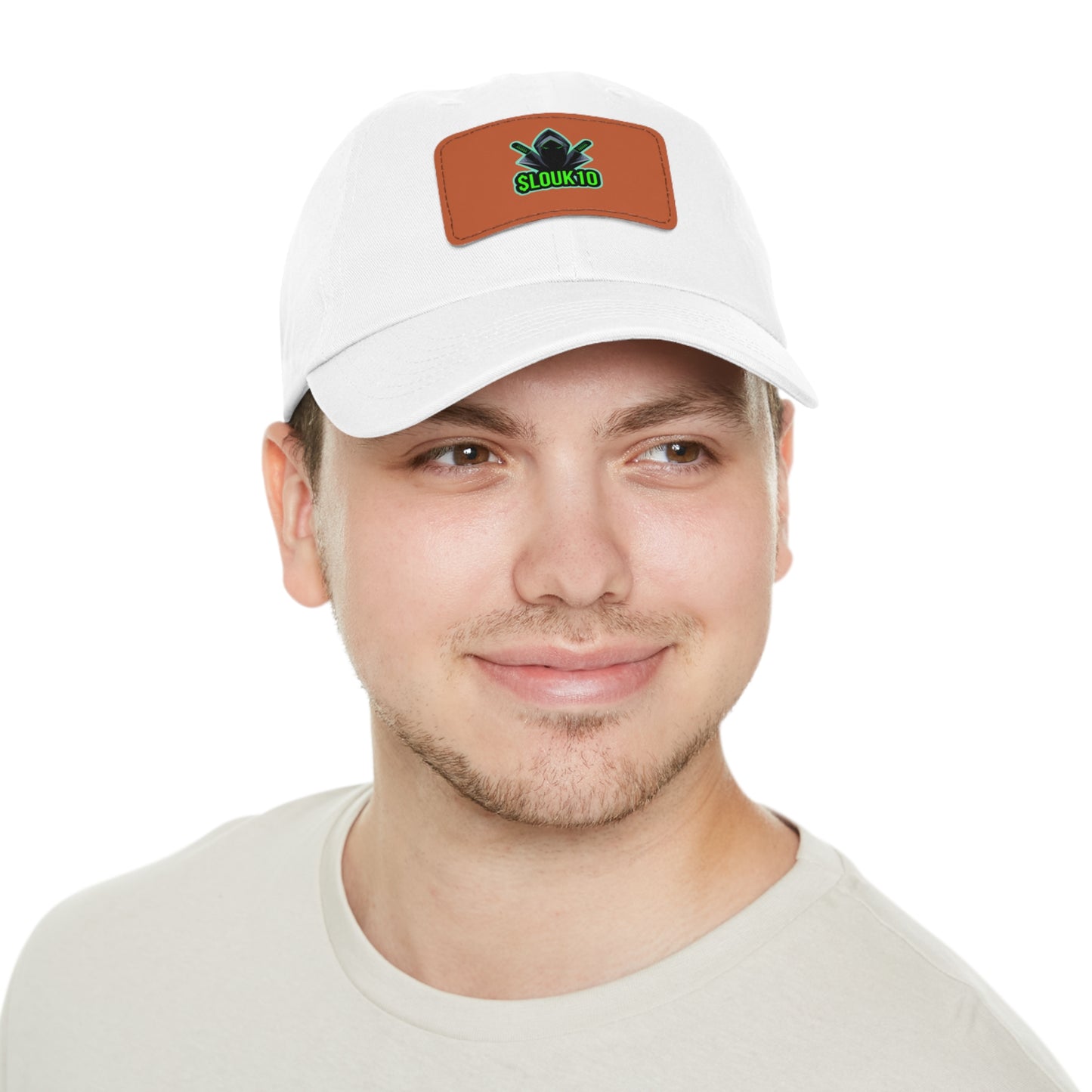 Slouk10 Dad Hat with Leather Patch (Rectangle)