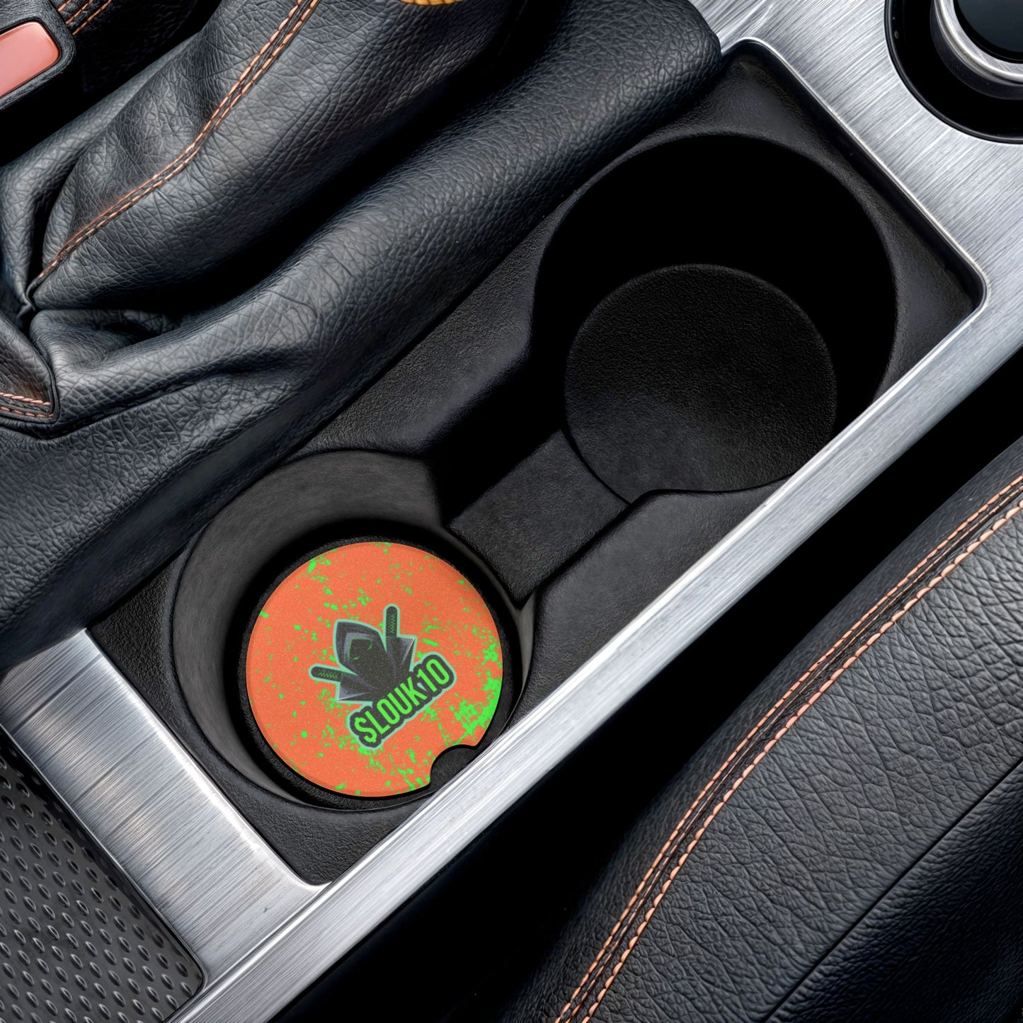 Stylish Slouk10 Soapstone Car Coaster, Unique Car Accessory, Custom Coasters, Fun Gift for Drivers, Vehicle Interior Decor