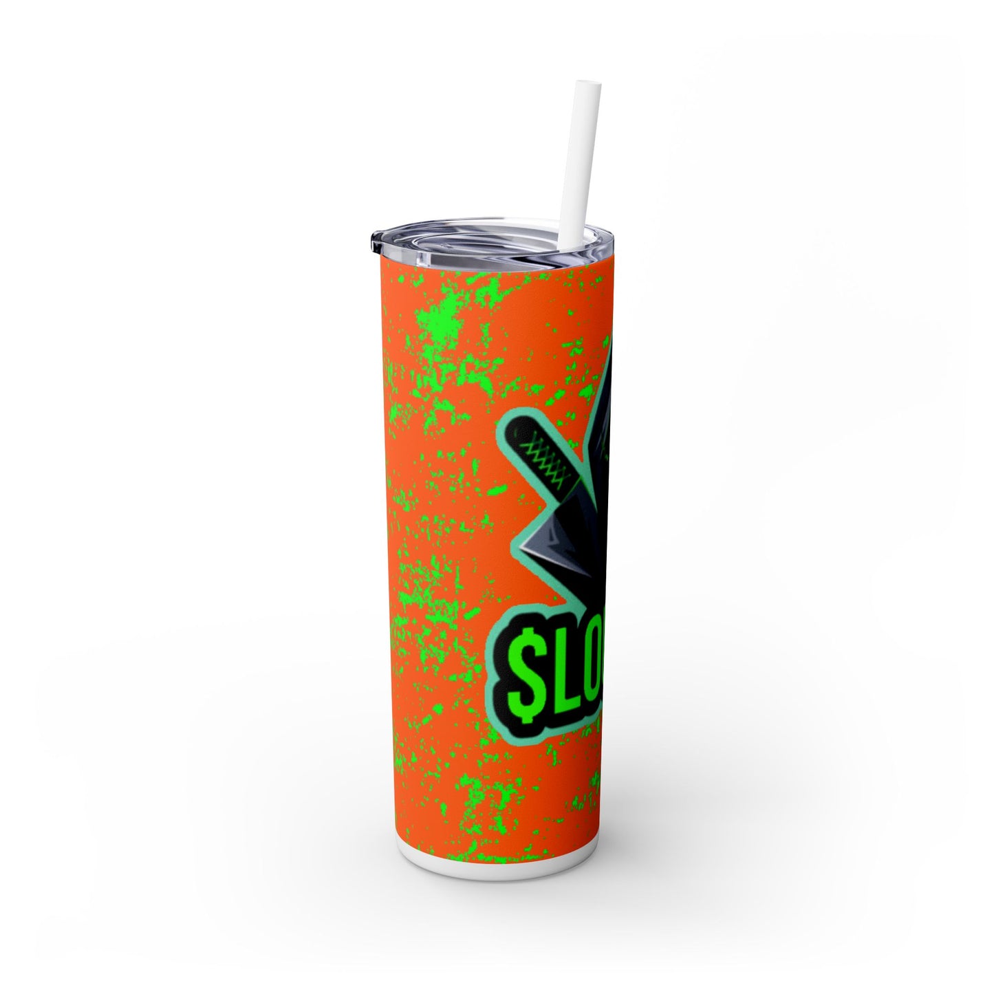 Slouk10 Skinny Tumbler with Straw, 20oz