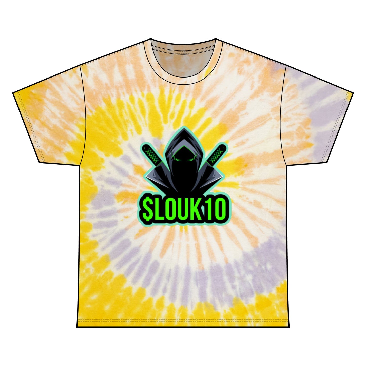 Cool Slouk10 Unisex Tie Dye Tee for Gamers, Comfortable Cotton Shirt, Stylish Graphic Tee, Unique Tie Dye Gift, Summer Casual Wear