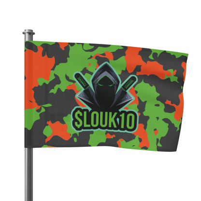 slouk10 Camouflage Flag with Ninja Design, Gamer Decor, Unique Room Decor, Outdoor Flag, Sports Theme, Ninja Lover Gift