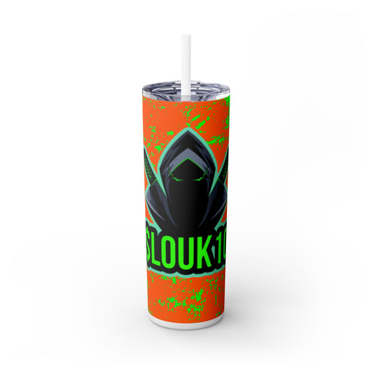 Slouk10 Skinny Tumbler with Straw, 20oz