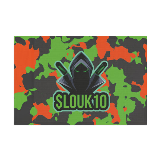 slouk10 Camouflage Flag with Ninja Design, Gamer Decor, Unique Room Decor, Outdoor Flag, Sports Theme, Ninja Lover Gift