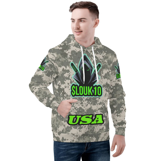 Slouk10s ARMY camo Mens All Over Print Warm Velvets Pair Of Hoodie