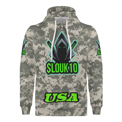 Slouk10s ARMY camo Mens All Over Print Warm Velvets Pair Of Hoodie