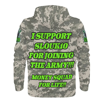 Slouk10s ARMY camo Mens All Over Print Warm Velvets Pair Of Hoodie
