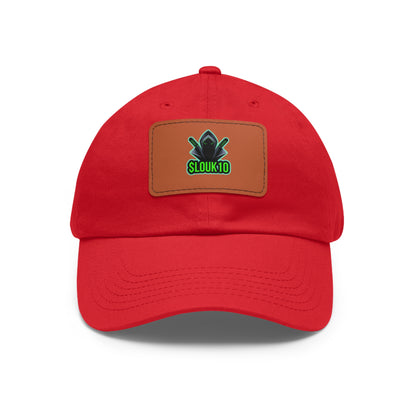 Slouk10 Dad Hat with Leather Patch (Rectangle)