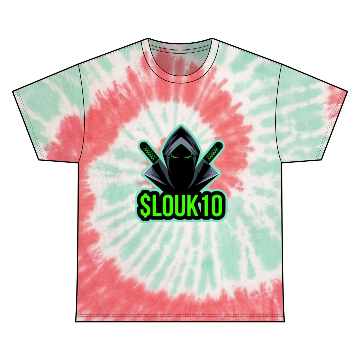 Cool Slouk10 Unisex Tie Dye Tee for Gamers, Comfortable Cotton Shirt, Stylish Graphic Tee, Unique Tie Dye Gift, Summer Casual Wear