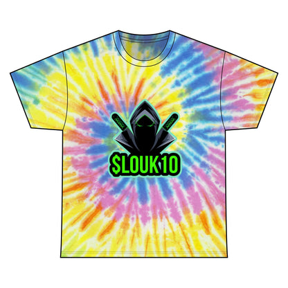 Cool Slouk10 Unisex Tie Dye Tee for Gamers, Comfortable Cotton Shirt, Stylish Graphic Tee, Unique Tie Dye Gift, Summer Casual Wear