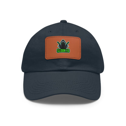 Slouk10 Dad Hat with Leather Patch (Rectangle)