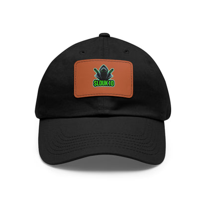 Slouk10 Dad Hat with Leather Patch (Rectangle)