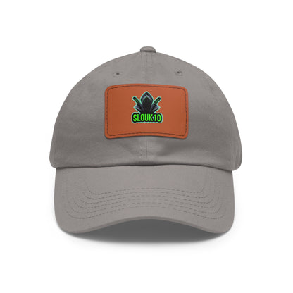 Slouk10 Dad Hat with Leather Patch (Rectangle)