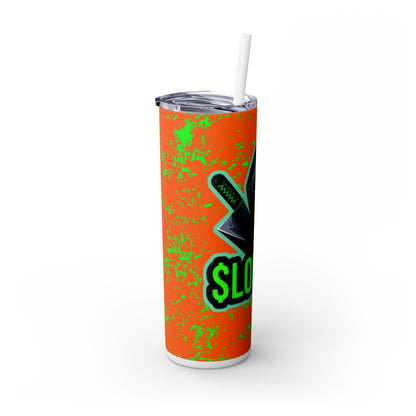 Slouk10 Skinny Tumbler with Straw, 20oz